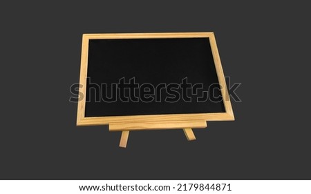 Isolated small black chalkboard for writing menu and price at coffee shop with clipping paths.