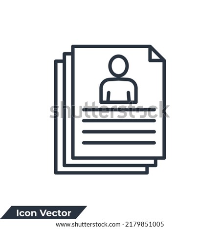 resume icon logo vector illustration. portfolio symbol template for graphic and web design collection