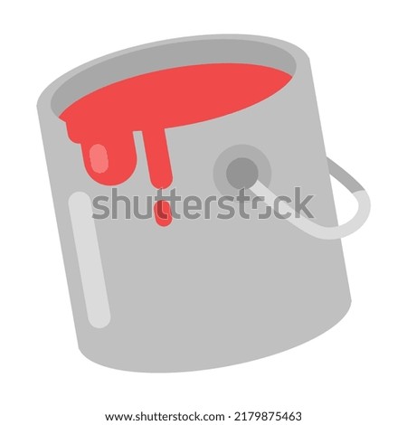paint bucket icon. red. isolated on a white background. perfect for art themes, designs, apps, etc. flat vector design