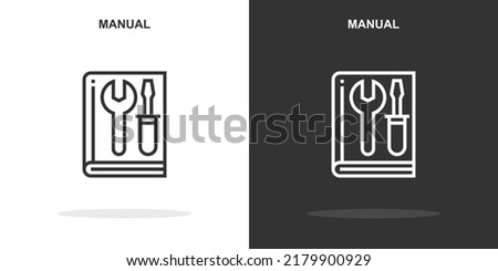 manual line icon. Simple outline style.manual linear sign. Vector illustration isolated on white background. Editable stroke EPS 10