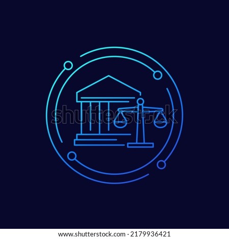 banking law and legislation line icon Royalty-Free Stock Photo #2179936421