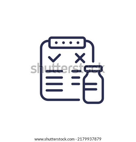 Pros and cons of vaccine line icon Royalty-Free Stock Photo #2179937879