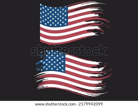 Vector Of The Distressed American Flag. American flag in grunge style. United States of America flag. The correct color, army, military, veterans, patriotic vector flag. T shirt design