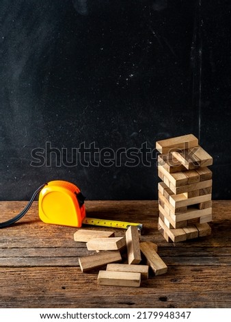 wooden block game on wooden background