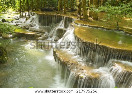 Level six of Waterfall (Huai Mae Kamin) in Kanchanaburi,Thailand