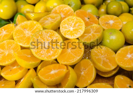 Many fresh slice Citrus fruit  for background