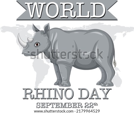 World Rhino Day September 22 Banner illustration
