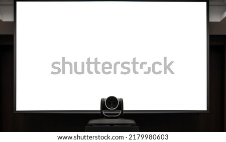 Camera video conferencing with projector white screen 