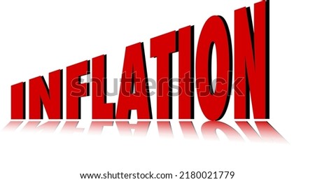 Inflation word 3D logo design illustration