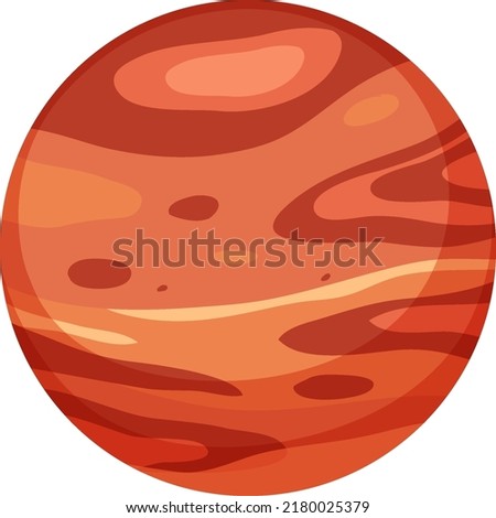 Mars planet or red planet isolated illustration