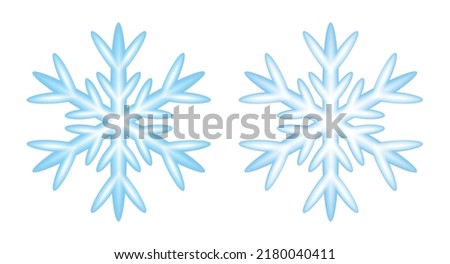 Snowflake emoji icon. Snow winter day weather symbol. Vector illustration