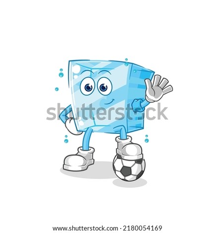 the glass playing soccer illustration. character vector