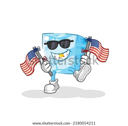 the glass american youth cartoon mascot vector