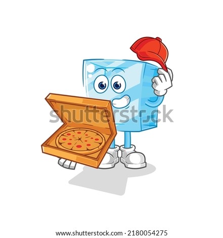 the glass pizza delivery boy vector. cartoon character