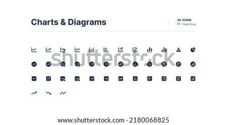 Charts and Diagrams UI Icons Pack Filled Style Royalty-Free Stock Photo #2180068825