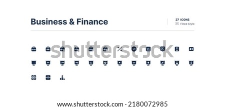 Business and Finance UI Icons Pack Filled Style Royalty-Free Stock Photo #2180072985
