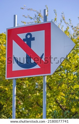 No Anchor Warning Sign Prohibition Mooring Caution