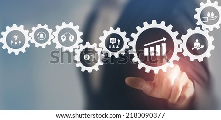Business, personal development concept. Improving and developing  competency, performance. Personal improvement and development. Brainstorm, training, mentor, support and improvement. Staff training. Royalty-Free Stock Photo #2180090377