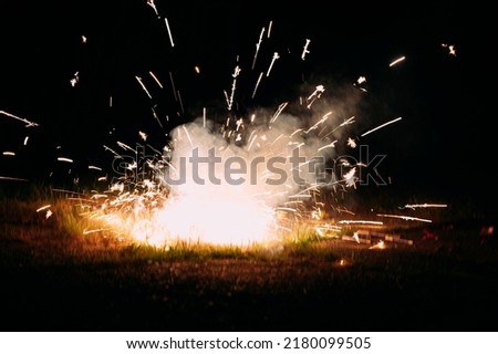 Fireworks exploding in the night