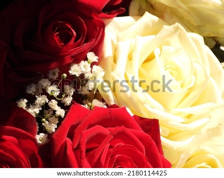 pretty bouquet with red and yellow roses