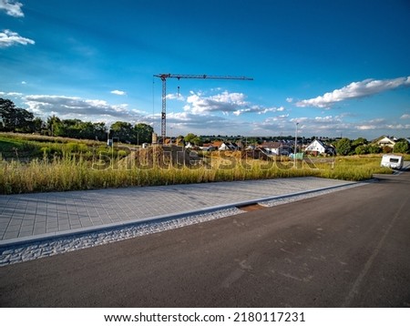 New development area at the outskirts Royalty-Free Stock Photo #2180117231