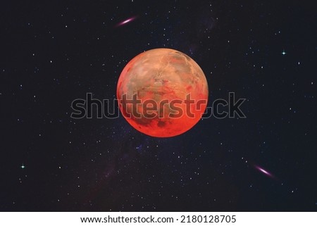 Planet Mars and outer space 