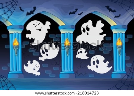 Haunted castle interior theme 8 - eps10 vector illustration.