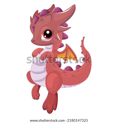 Cartoon Dragon Colorful Vector Illustration