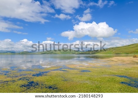 Beautiful lake panoramic shot 4K Royalty-Free Stock Photo #2180148293
