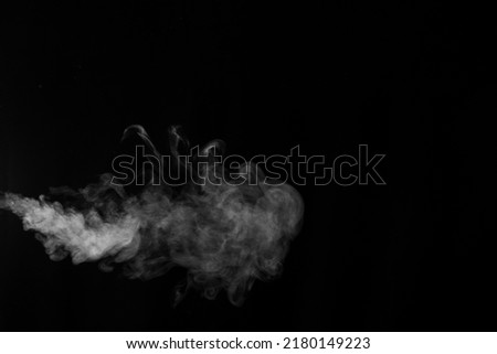 White vapor, smoke on a black background to add to your pictures. Perfect smoke, steam, fragrance, incense for your photos. Create mystical photos. Abstract background, design element
