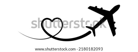 Airplane flying icon. Plane sign. Vector illustration isolated on white. Royalty-Free Stock Photo #2180182093