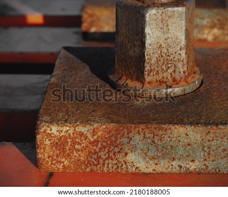 large iron rusty object in industrial construction