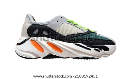 New sports sneakers, sneakers or sneakers on a white background. Royalty-Free Stock Photo #2180192451