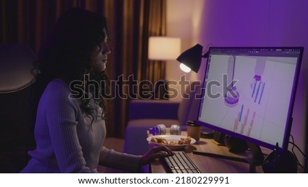 Asian Female Freelancer Working with Inspiration in her Studio. Concentrated Woman Creating her Own Project, She Creating Prototype Robot Hand Model by 3d Animation Software.
