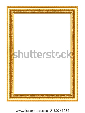 old antique gold frame isolated decorative carved antique wooden easel black frame isolated on white background