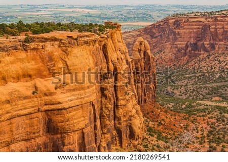 Independence Monument in Monument Canyon, Colorado National Monument, Colorado, USA Royalty-Free Stock Photo #2180269541