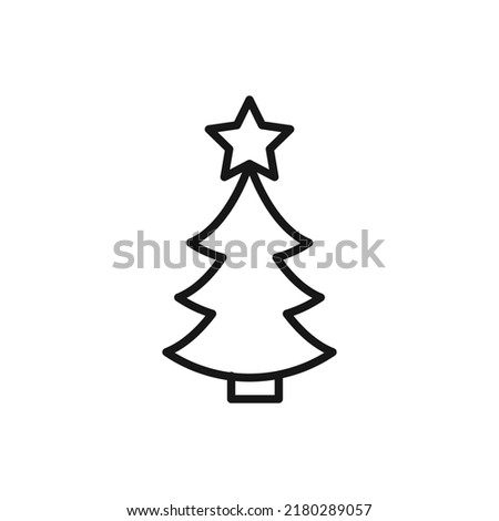 Editable Christmas Tree line icon. Vector illustration isolated on white background. using for website or mobile app