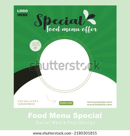 Creative Special Food Menu Design For social Media post.
