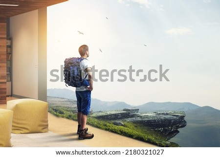 Young traveler exploring the world concept Royalty-Free Stock Photo #2180321027
