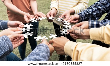 Team Hands Empathy Trust Partner partnership grow and placing the jigsaw puzzle for connect business partner and connection integration start up concept Empathy teamwork. Team Volunter charity Faith. Royalty-Free Stock Photo #2180355827