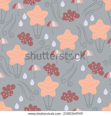 seamless pattern with pastel floating balloons background