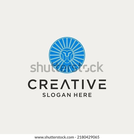 lion logo design vector illustration isolated background