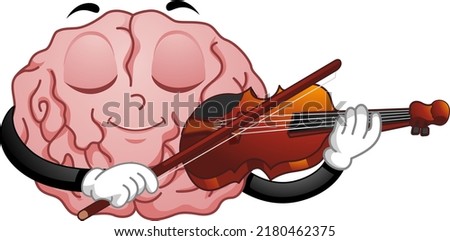 Illustration of a Brain Mascot Playing the Violin
