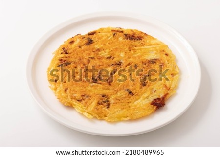 Potato galette with bacon and cheese