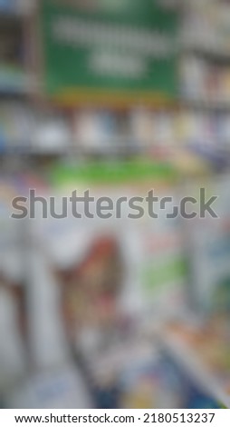 Defocused or blurred abstract background of children book on the shelf