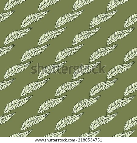 Simple tropical palm leaves seamless pattern. Linear exotic botanical texture. Creative jungle leaf endless wallpaper. Floral background. Design for fabric, surface, textile print, wrapping, cover