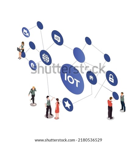 Internet of things IOT isometric 3d vector illustration concept for banner, website, illustration, landing page, flyer, etc.
