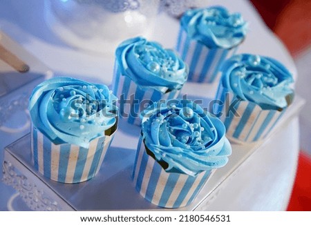  tasty blue colour cupcake picture                            
