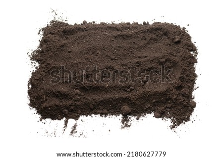 Black land for plant isolated on white background. Copy space.