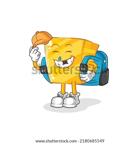 the gold goes to school vector. cartoon character